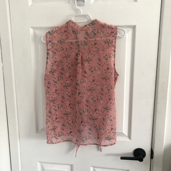 Sheer Button-Down Tie-Up Tank. - Picture 6 of 6